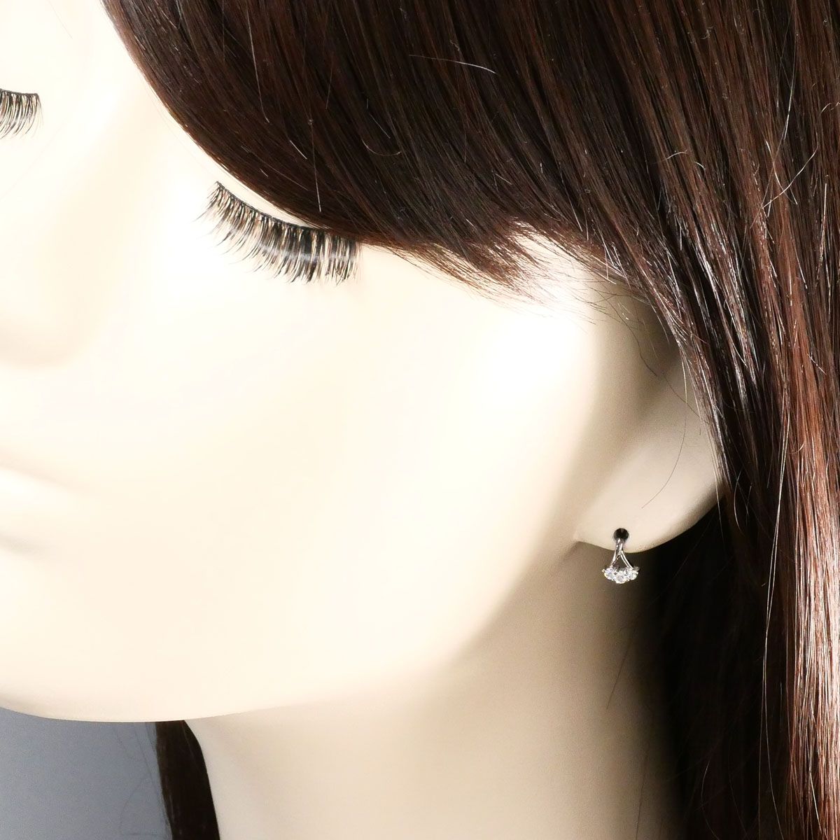 K18WG ピアス(片耳) ダイヤモンド 0.10ct 総重量約0.4g ジュエリー 
