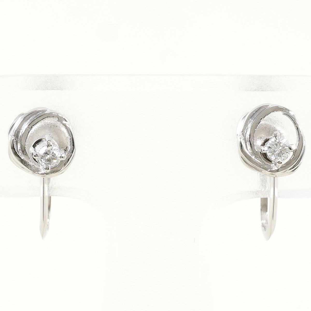 Pm850/プラチナ イヤリング clip-on earrings ダイヤモンド 0.10ct 総重量約2.2g ジュエリー