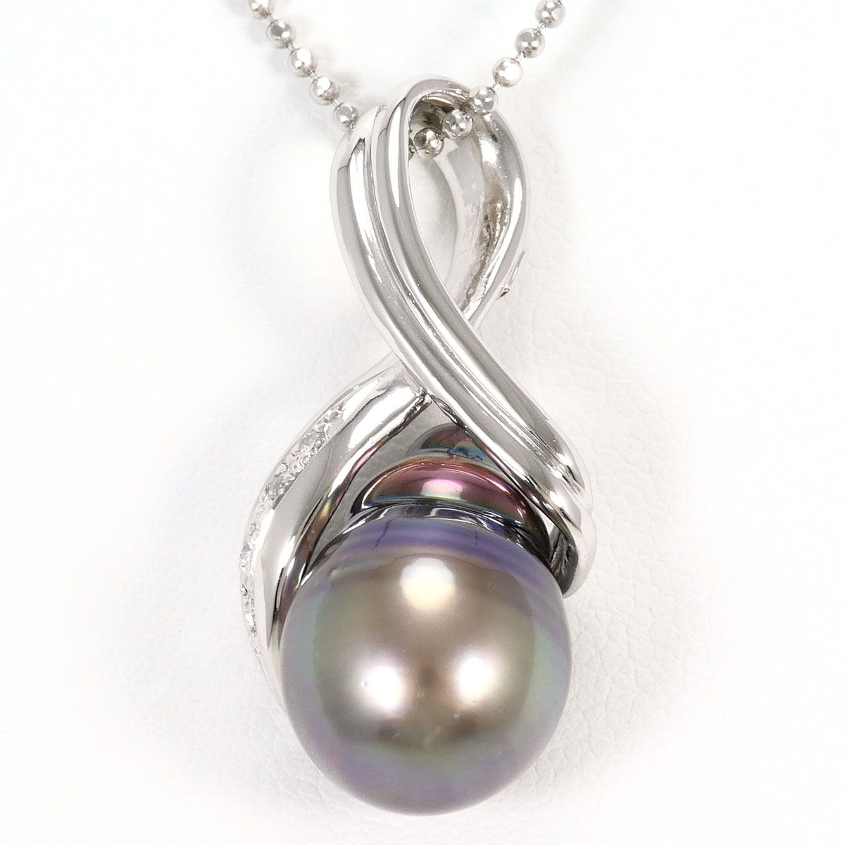 PT900/プラチナ PT850/プラチナ ネックレス パール（真珠） ダイヤモンド 0.06ct 総重量約10.0g 約40cm ジュエリー