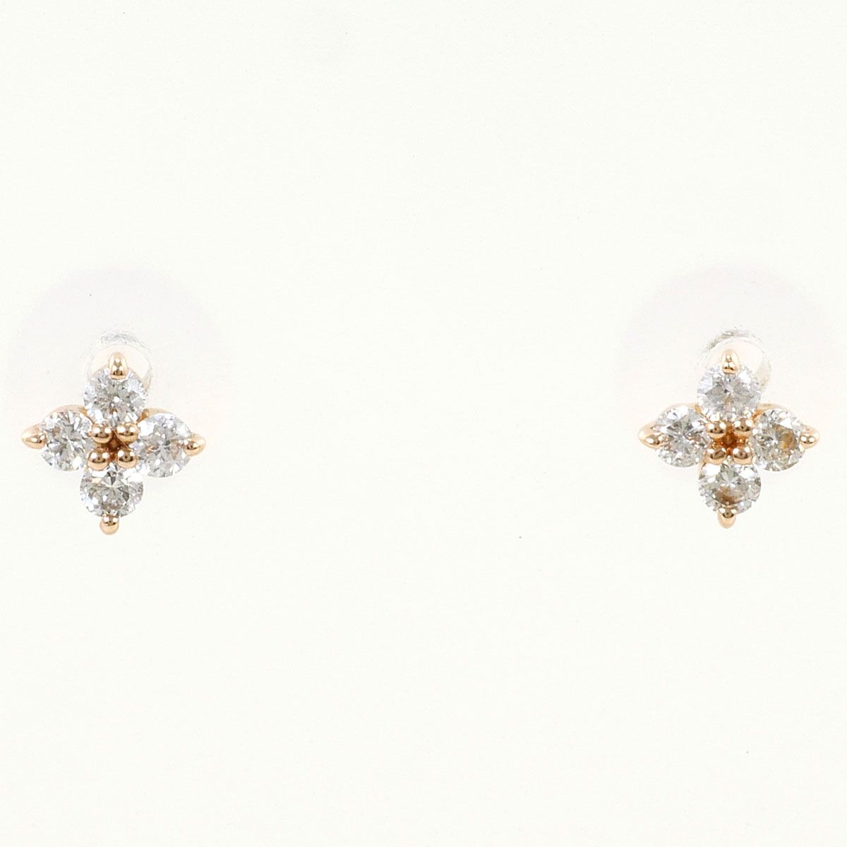 ヨンドシー 4℃ K18PG ピアス ダイヤモンド 総重量約0.3g ジュエリー
