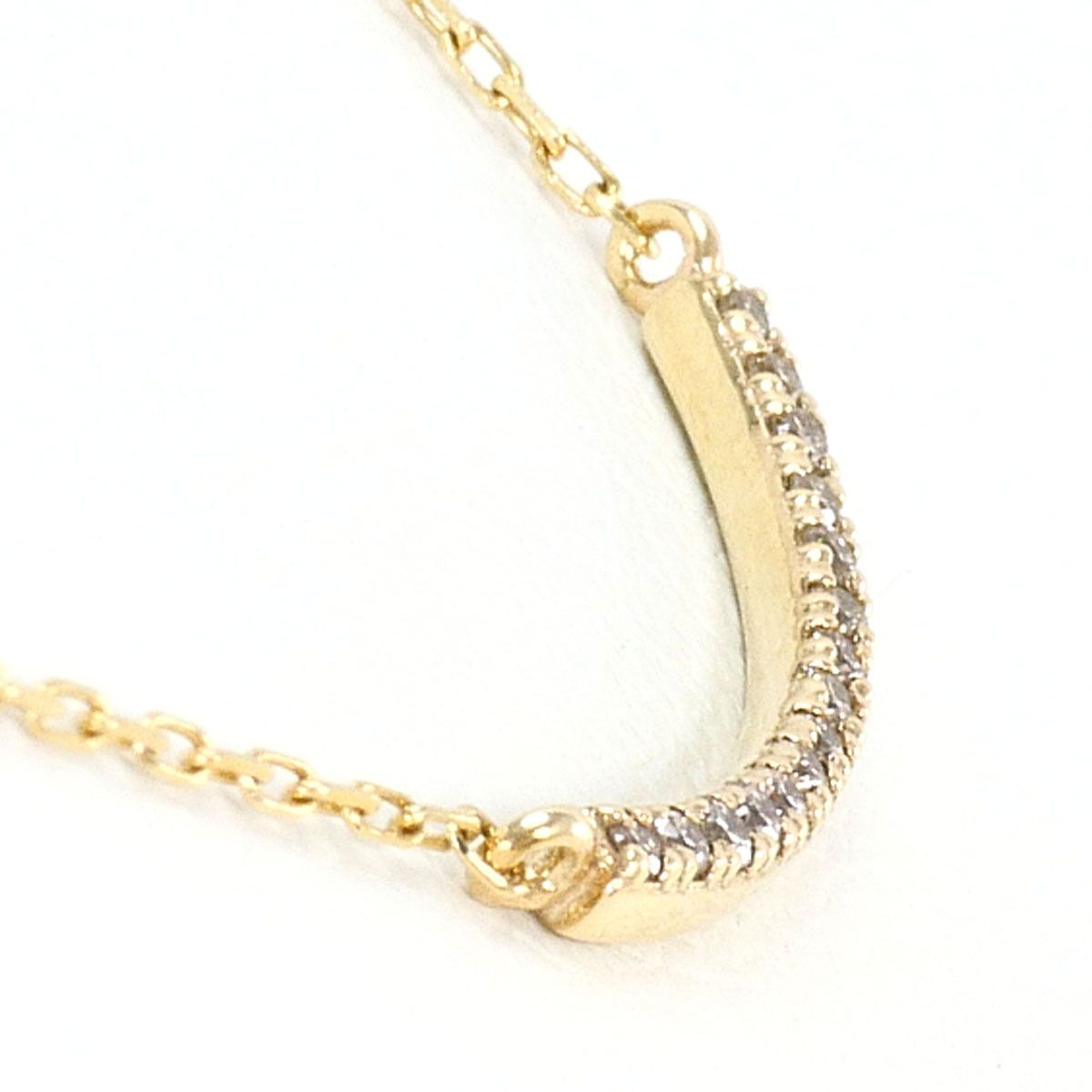ジュエッテ K10YG ネックレス ダイヤモンド 0.04ct 総重量約0.8g 約 