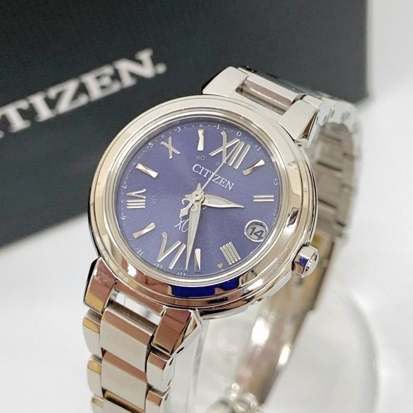 CITIZEN シチズン 腕時計 XC クロスシー ベーシックコレクション 美品 ソーラー 電波 ES9430-54L 付属品付き レディース シルバー 時計 DF18857■