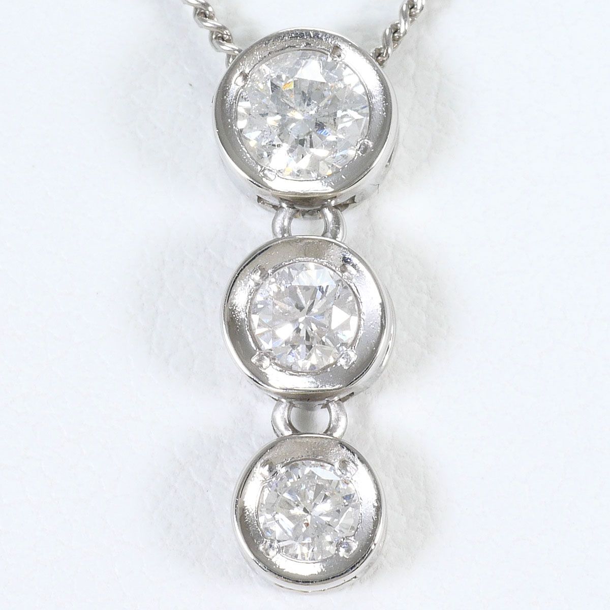 PT850/プラチナ ネックレス ダイヤモンド 0.53ct カード鑑別書 総重量約4.9g 約45cm ジュエリー