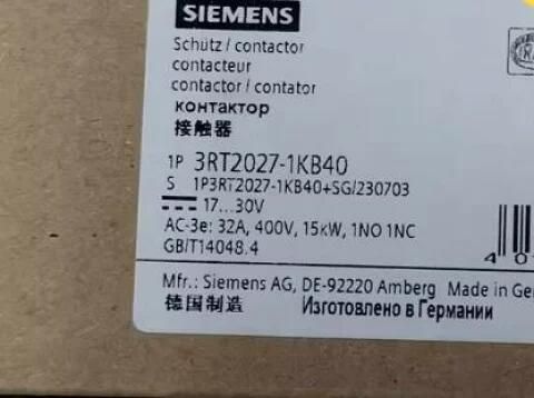 【新品 ★送料無料 】SIEMENS 3RT2027-1KB40 【６ヶ月保証】