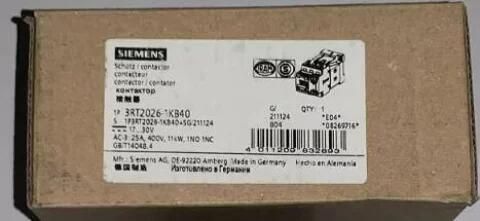 【新品 ★送料無料 】Siemens シーメンス 電磁接触器 24 V dc 3極 3RT2026-1KB40【６ヶ月保証】