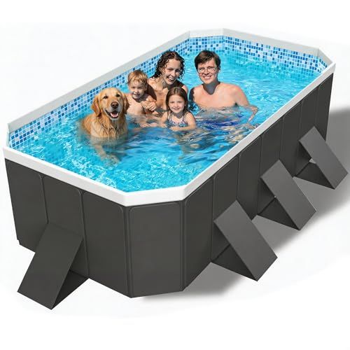 プール 空気入れ不要 折りたたみ 大型 家庭用 子供用 プール 四角い 丈夫で長持ち 収納便利（外径210*140*50CM,内径180*110*50CM)e 5ac2c6b3