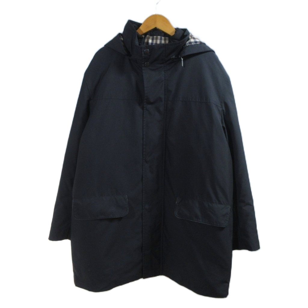 アクアスキュータム AQUASCUTUM ダウンコート ダウンライナー 比翼 フード付き M 黒 ブラック
