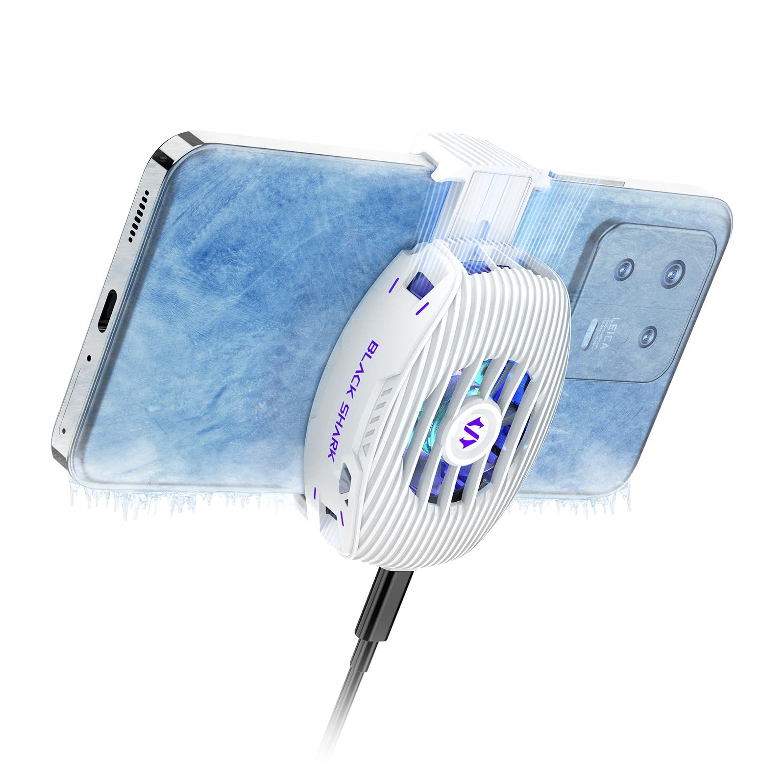 Black Shark FunCooler 5 NEO スマホ 冷却ファン 静音 小型 軽量 スマホクーラー ペルチェ素子 RGBライトスマホ 散熱器 USB給電 ゲームクーラー 伸縮クリップ式 iPhone/Android 多機種対応 (し 41731972