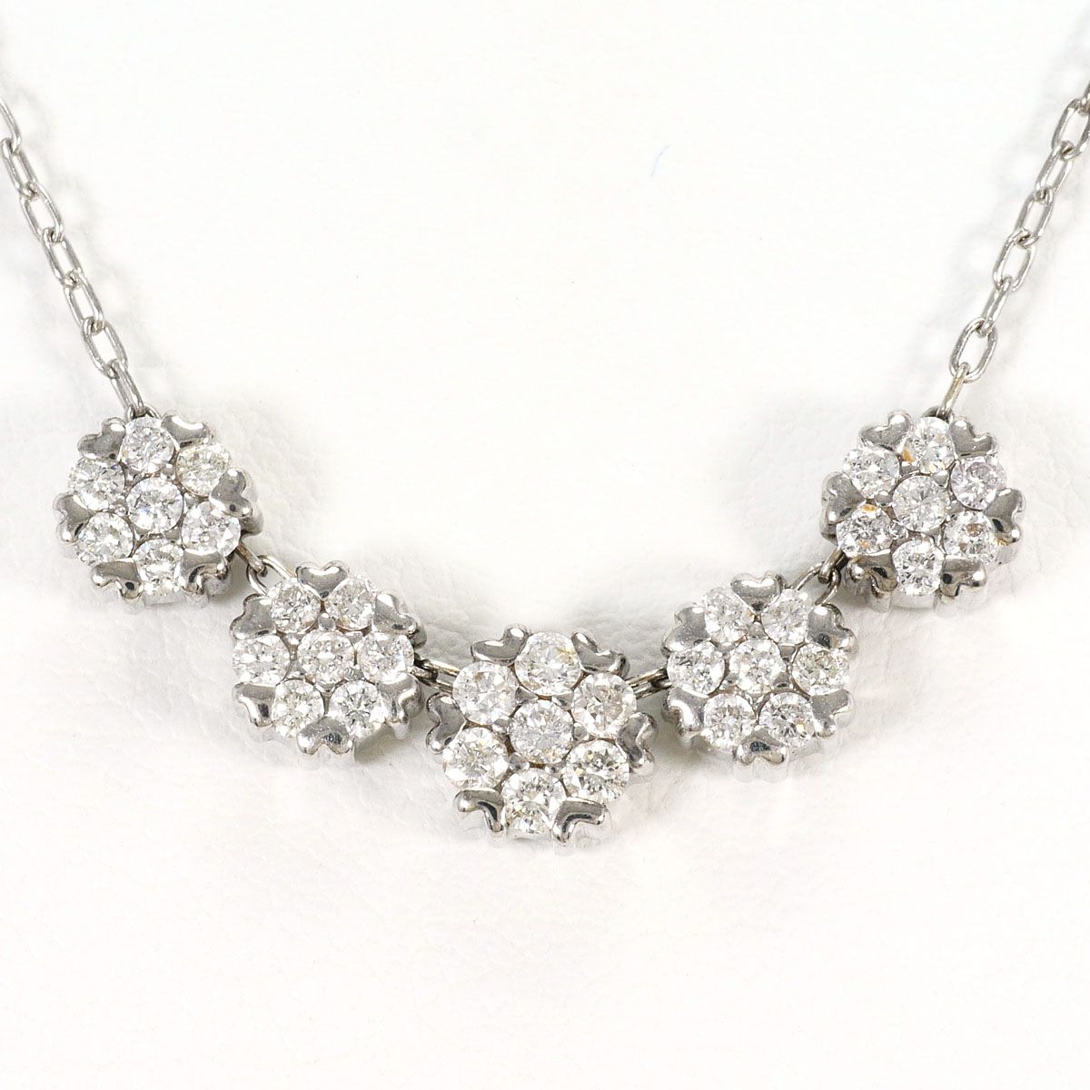 K18WG ネックレス ダイヤモンド 0.50ct 鑑別書 総重量約4.8g 約45cm ジュエリー