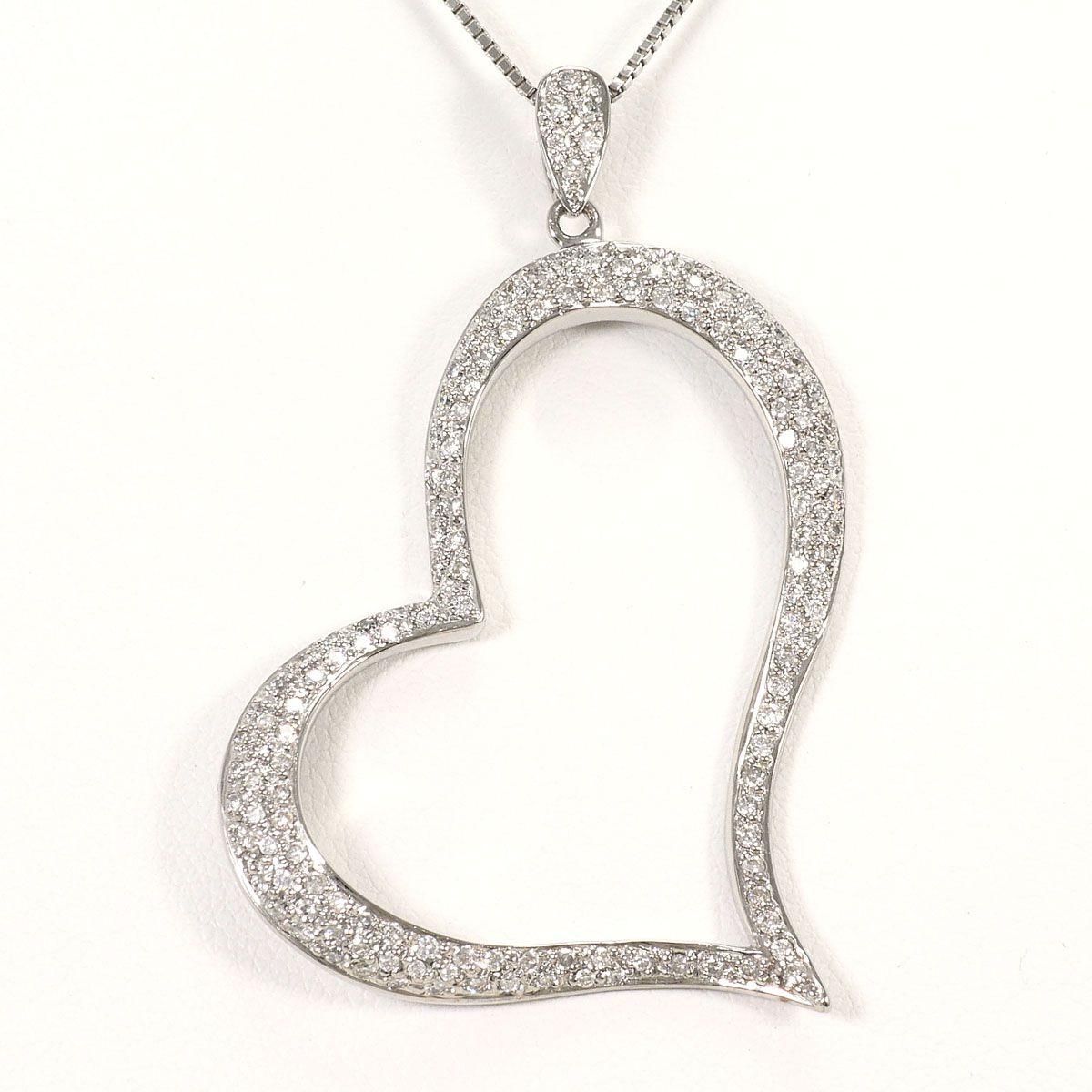 K18WG ネックレス ダイヤモンド 0.75ct 鑑別書 総重量約8.0g 約45cm ジュエリー