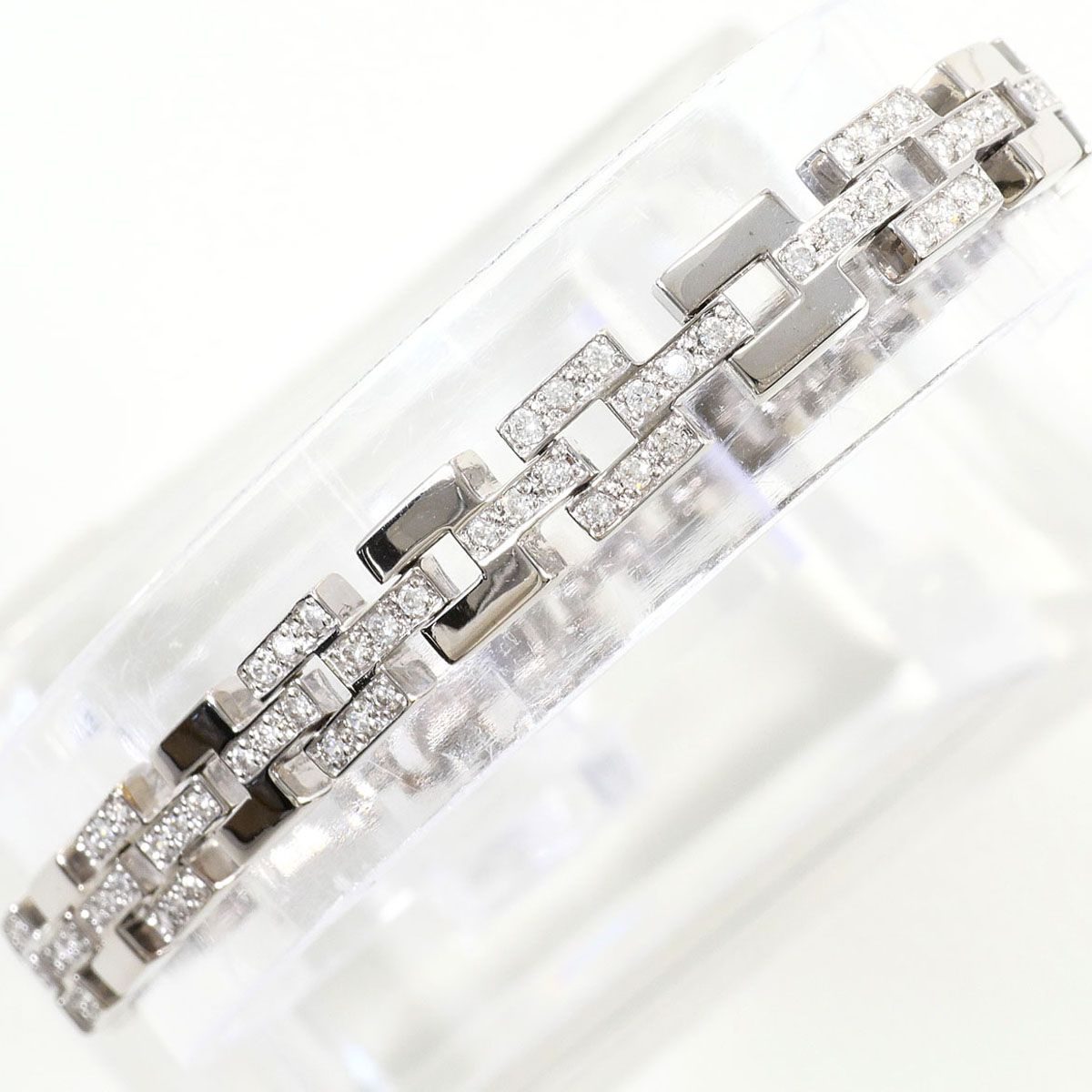 K18WG ブレスレット ダイヤモンド 1.00ct 鑑別書 総重量約15.8g 約18cm ジュエリー