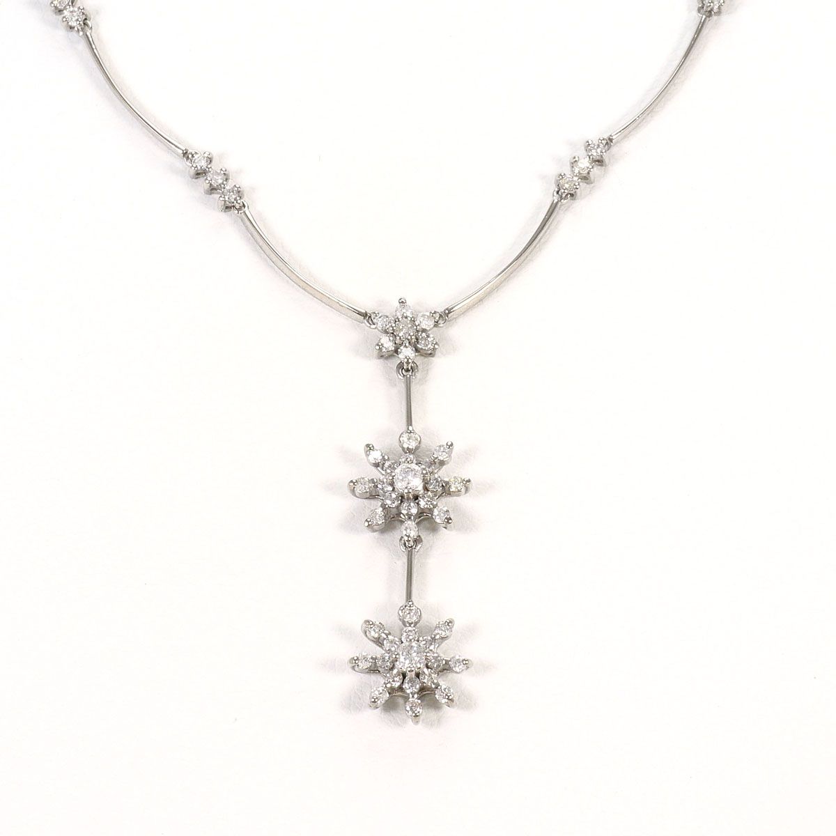 K14WG ネックレス ダイヤモンド 0.93ct 鑑別書 総重量約7.6g 約42cm ジュエリー 149,000円