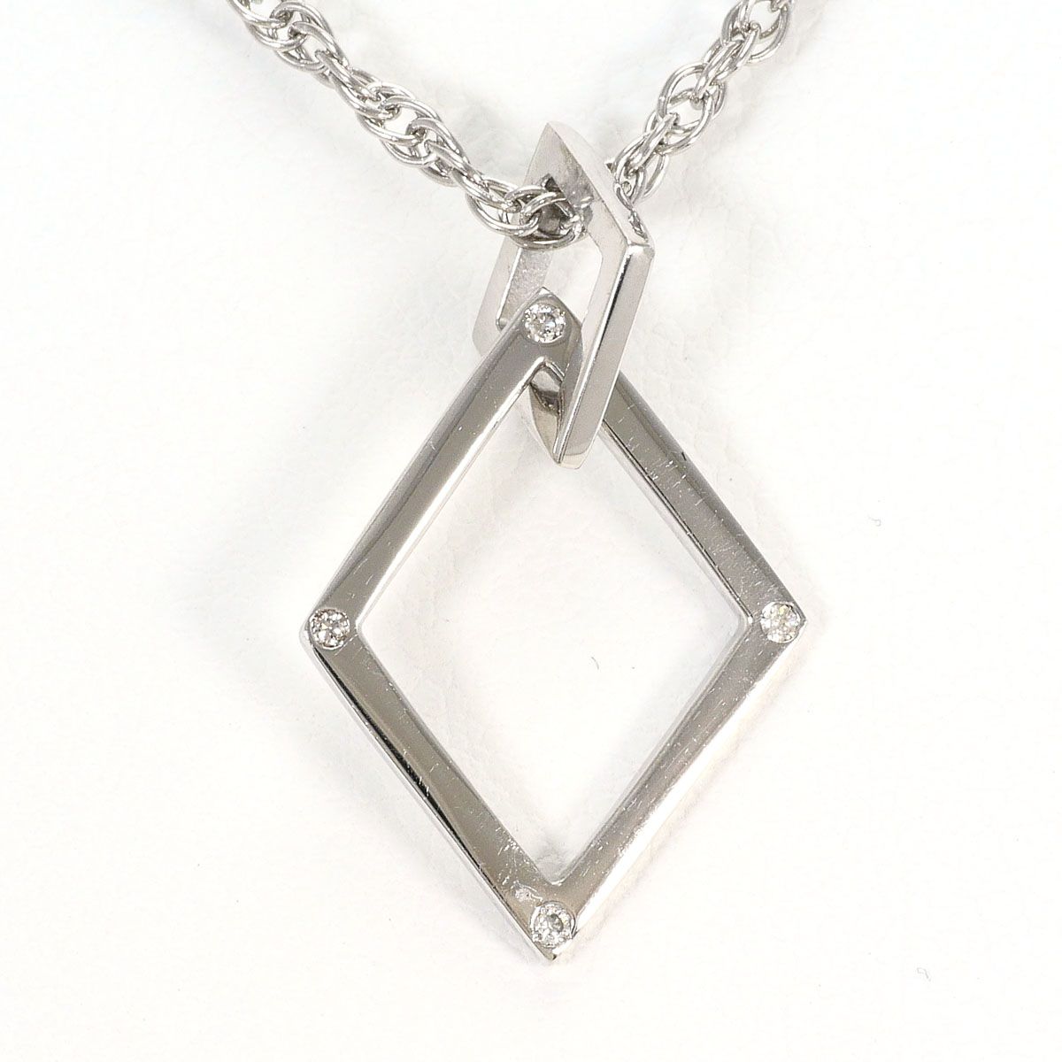 PT900/プラチナ PT850/プラチナ ネックレス ダイヤモンド 0.02ct 鑑別書 総重量約5.8g 約40cm ジュエリー