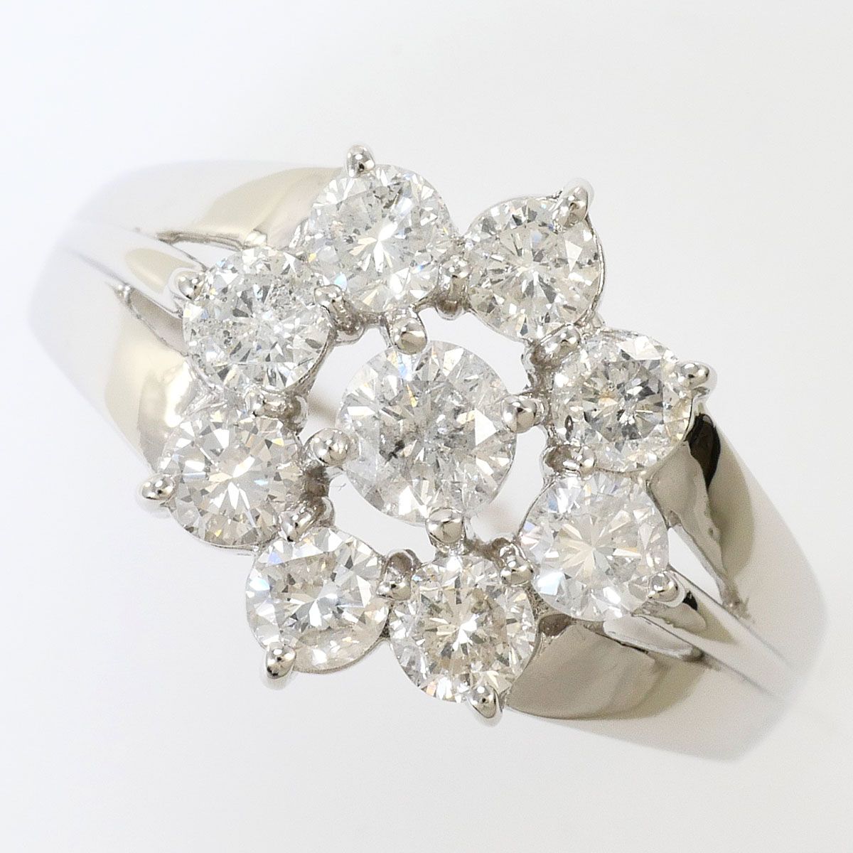 PT900/プラチナ リング・指輪 12号 ダイヤモンド 1.0ct 鑑別書 総重量約4.4g ジュエリー