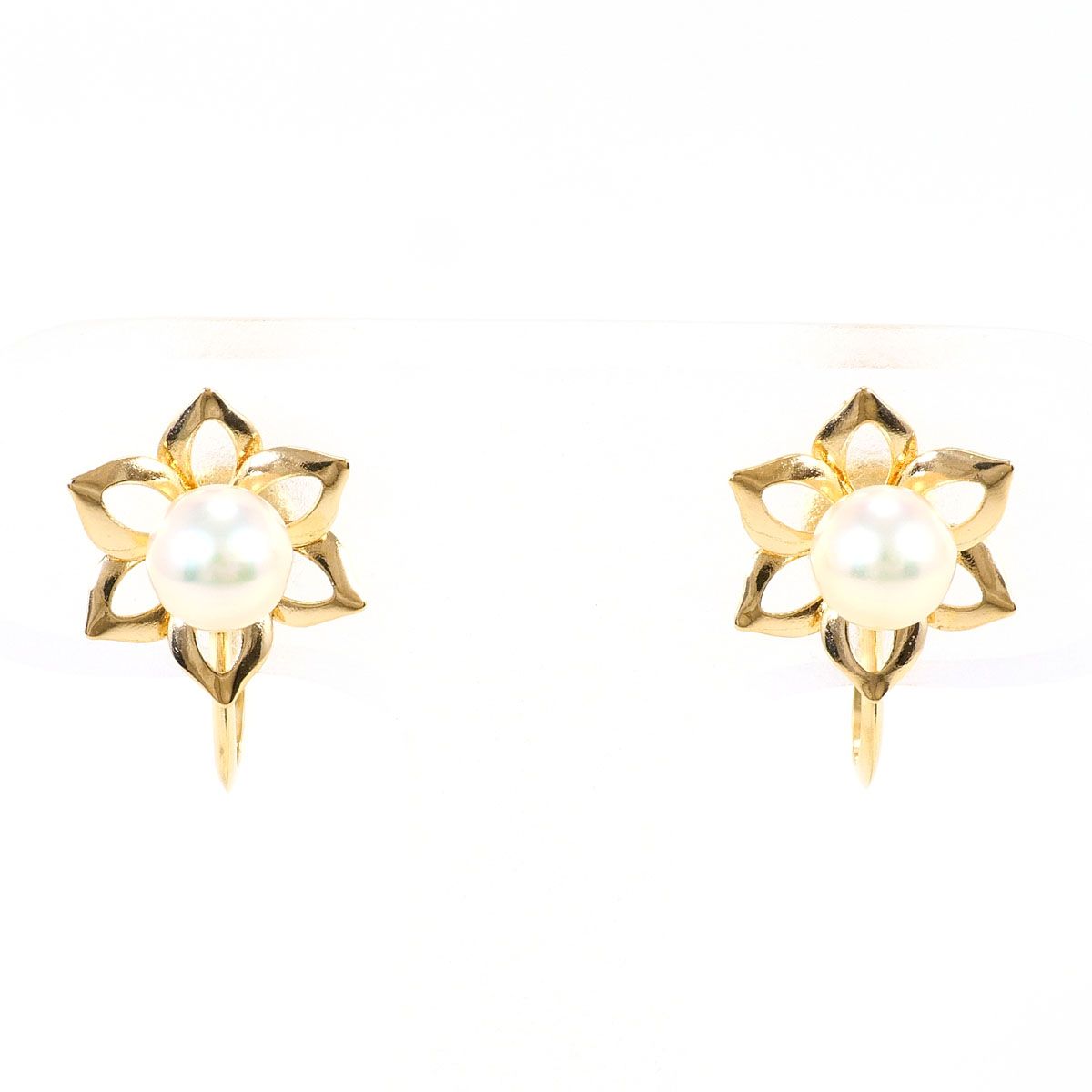 K18YG イヤリング clip-on earrings パール（真珠） 総重量約1.5g ジュエリー