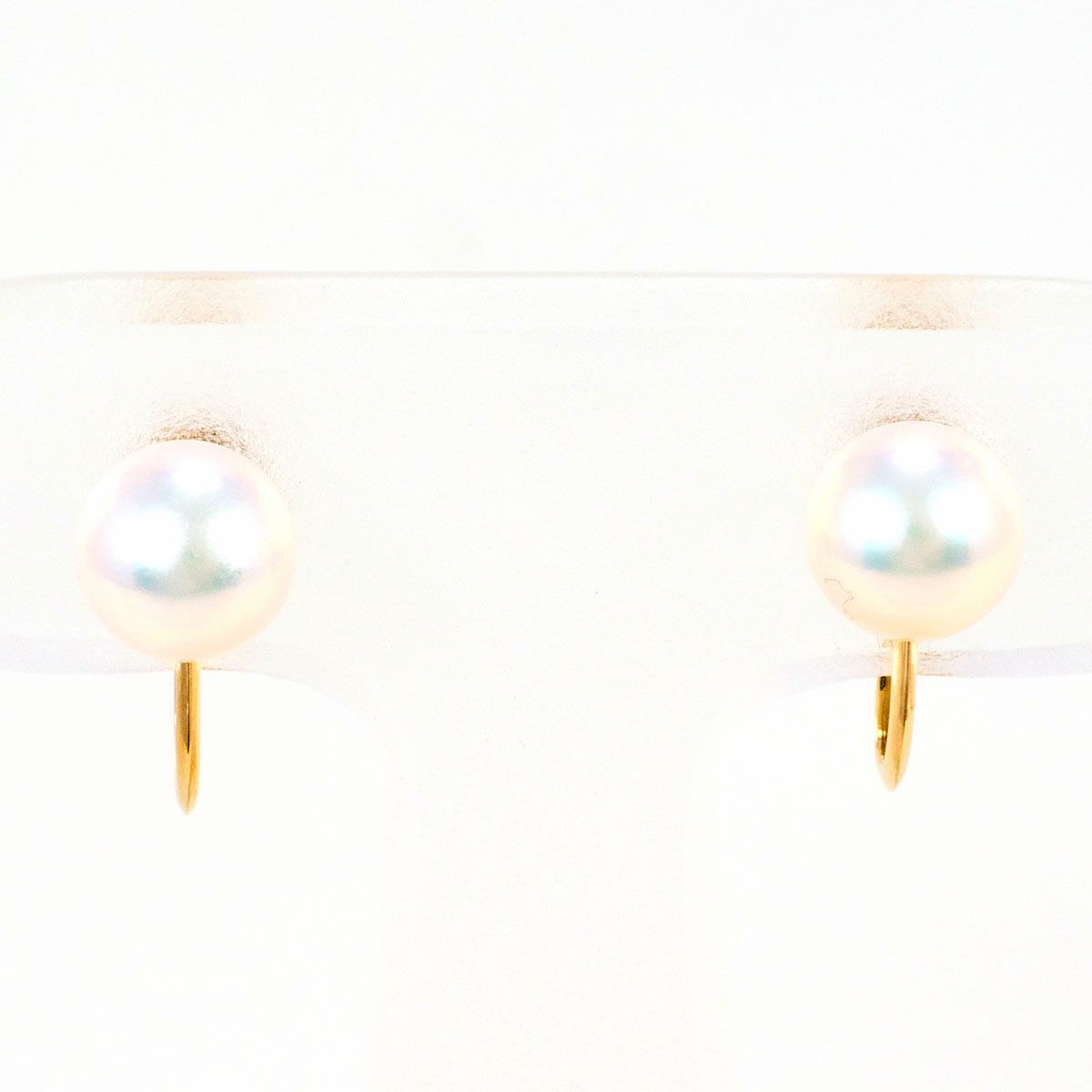 K18YG イヤリング clip-on earrings パール（真珠） 総重量約1.7g ジュエリー