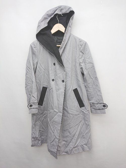◇ une autre ユノートル フーディ 長袖 コート グレー レディース P 【1308240012821】