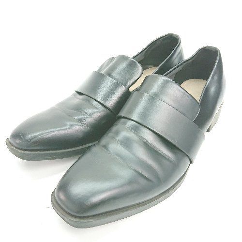 ◇ CHARLES & KEITH チャールズ＆キース スクエアトゥ 切り返し シンプル ローファー サイズ37 ブラック レディース E 【1308290005194】