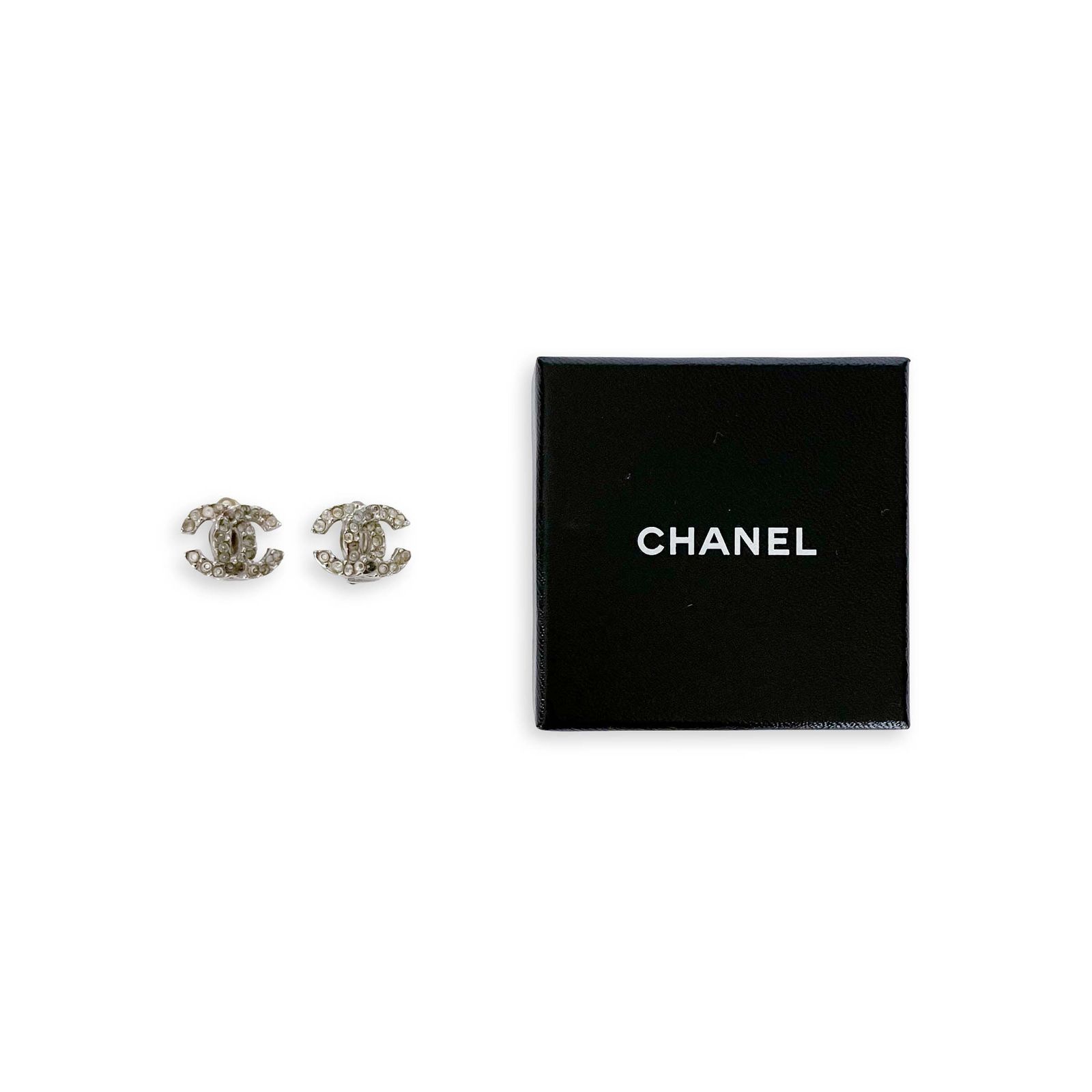 CHANEL シャネル ココマーク CC ラインストーン イヤリング クリップ式 