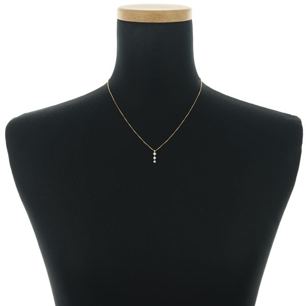 TASAKI タサキ ネックレス ダイヤ ダイヤモンド 0.19ct 3P K18YG