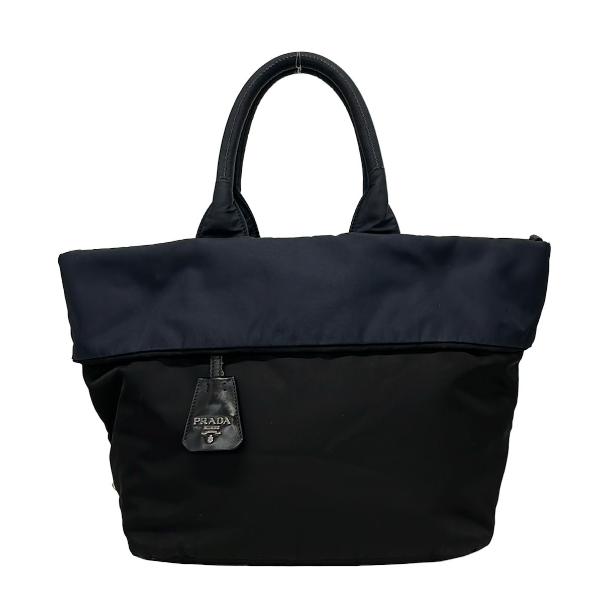 PRADA(プラダ) トートバッグ テスートダブル BN1959 黒×ダークネイビー リバーシブル