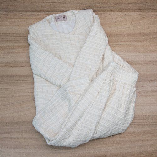 ◇ design DRESS LAB ドレスラボ オケージョン 式典服 きれい系 膝丈 セットアップ上下 サイズL アイボリー レディース E 【1308290007259】