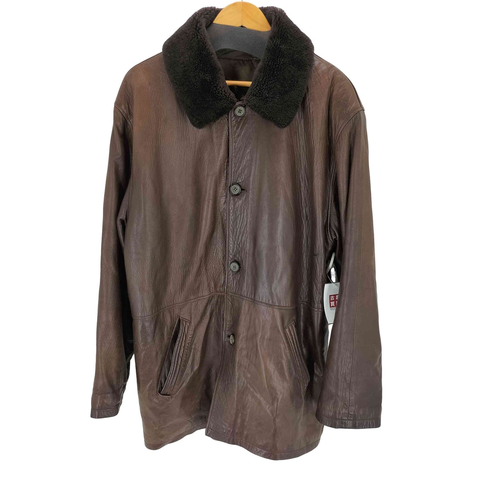 ユーズドフルギ USED古着 LAMB LEATHER 襟ボアラムレザーコート メンズ 54
