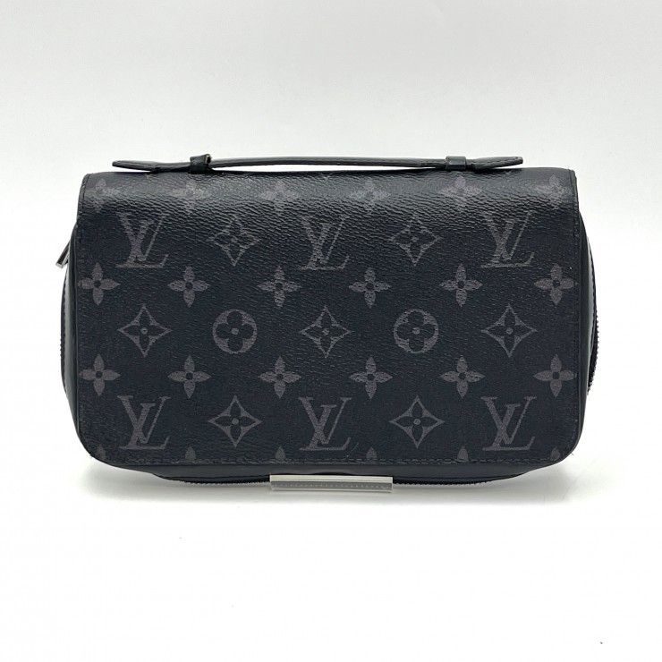 LOUIS VUITTON（ルイ・ヴィトン）ジッピーXL モノグラム・エクリプス ラウンドファスナー長財布 クラッチバッグ ブラック RFID メンズ【中古】
