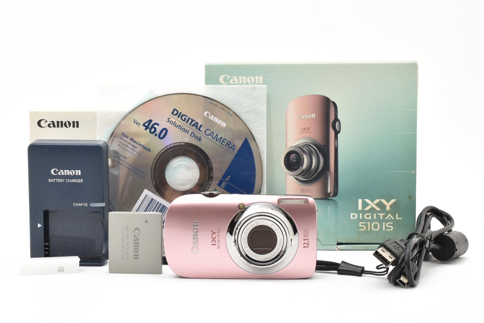 Canon キャノン IXY DIGITAL 510IS ピンク 元箱 /3150 動作OK 返金保証