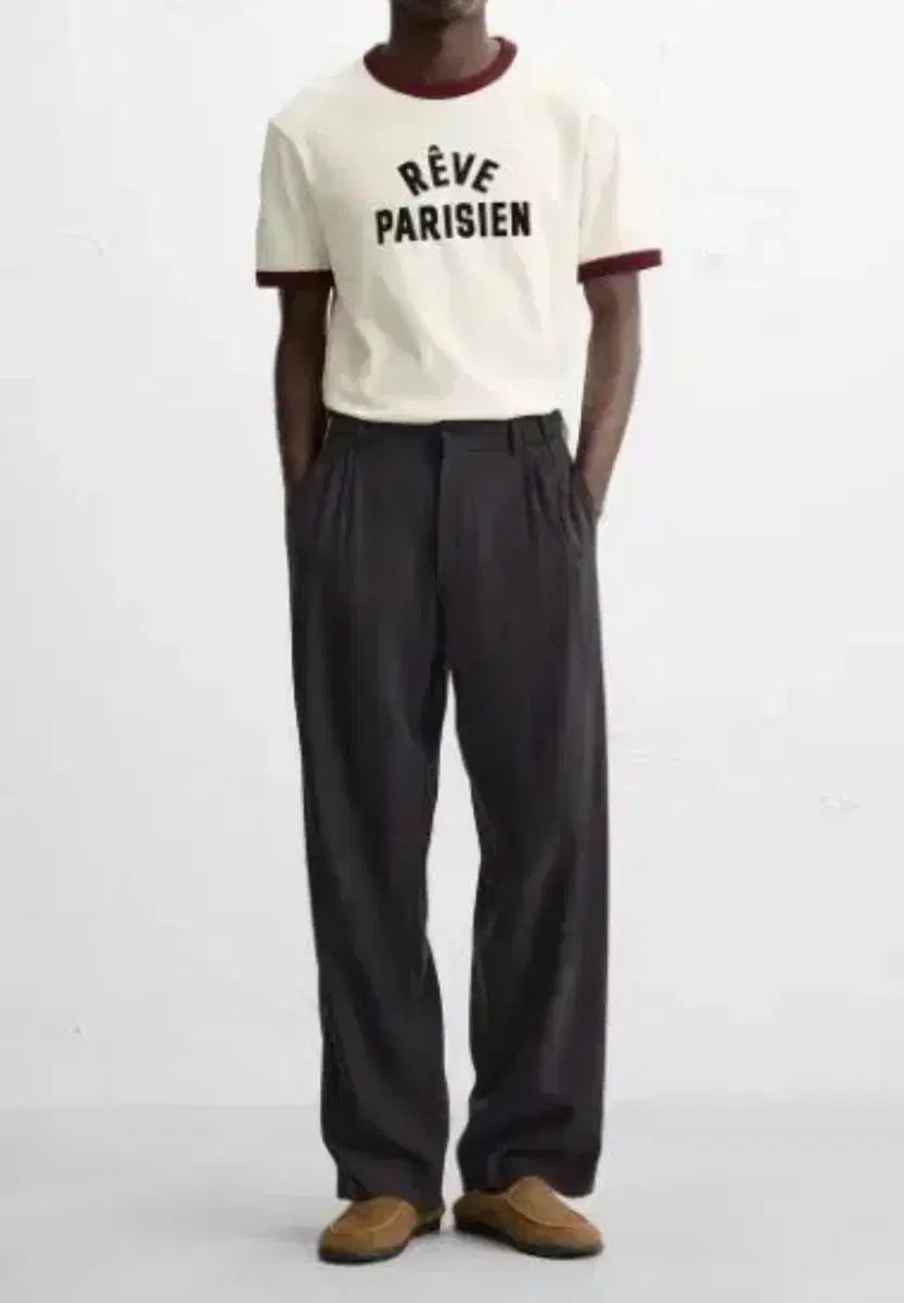 ザラ リブド リンガー Tシャツ