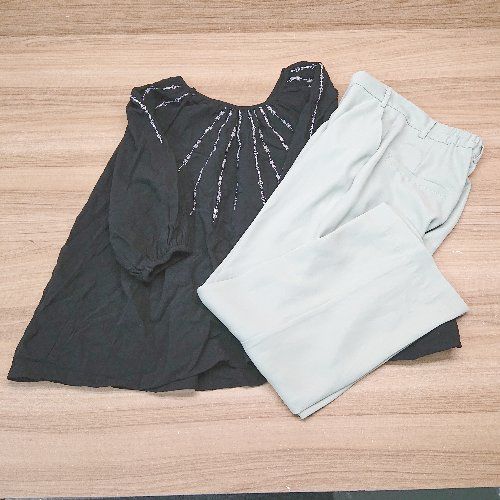 ◇ 《 LOWRYS FARM まとめ売り2点セット サイズ混合ブラック ミントグリーン カットソー パンツ レディース 》 E 【1308290040294】