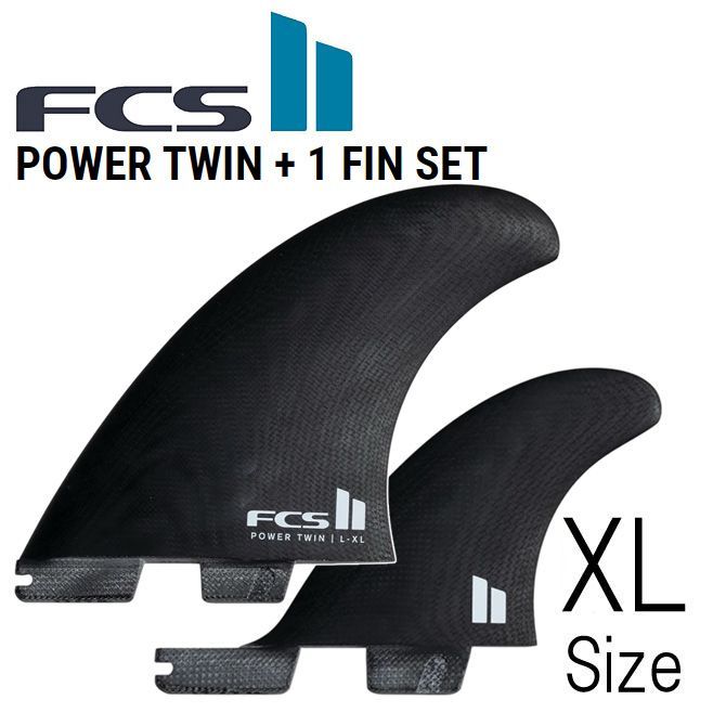 Fcs2 パワーツイン パフォーマンスグラス モデル 2+1フィン ツインフィン ツインスタビ FCS Fin PowerTwin PerformanceGlass Twin+1 BLK/WHT 【クリックポスト】