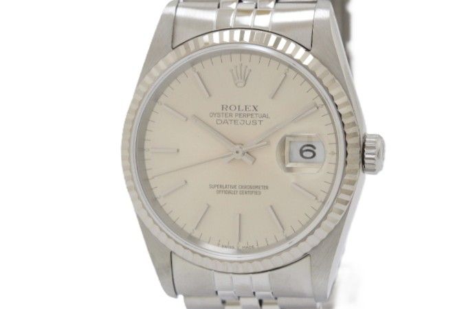 ROLEX ロレックス デイトジャスト36 16234 腕時計 ウォッチ K18WGホワイトゴールド SSステンレススチール 自動巻き シルバーバー文字盤 メンズ L番【中古】460