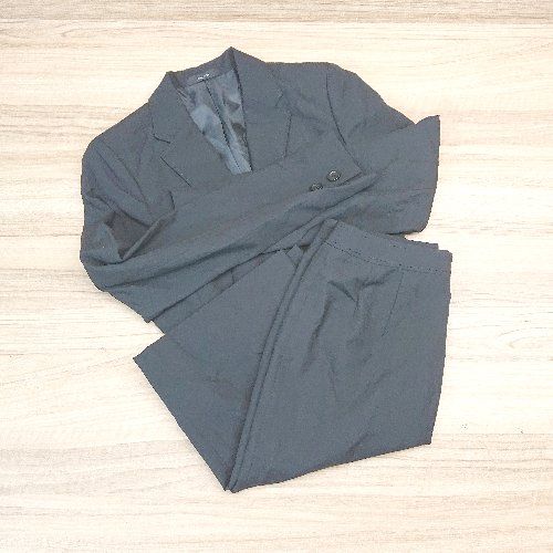 ◇ COMME CA ISM バックジップ 内ポケット 背抜き仕立て ひざ丈 S スーツ 上下セット サイズM ブラック レディース E 【1308290055540】