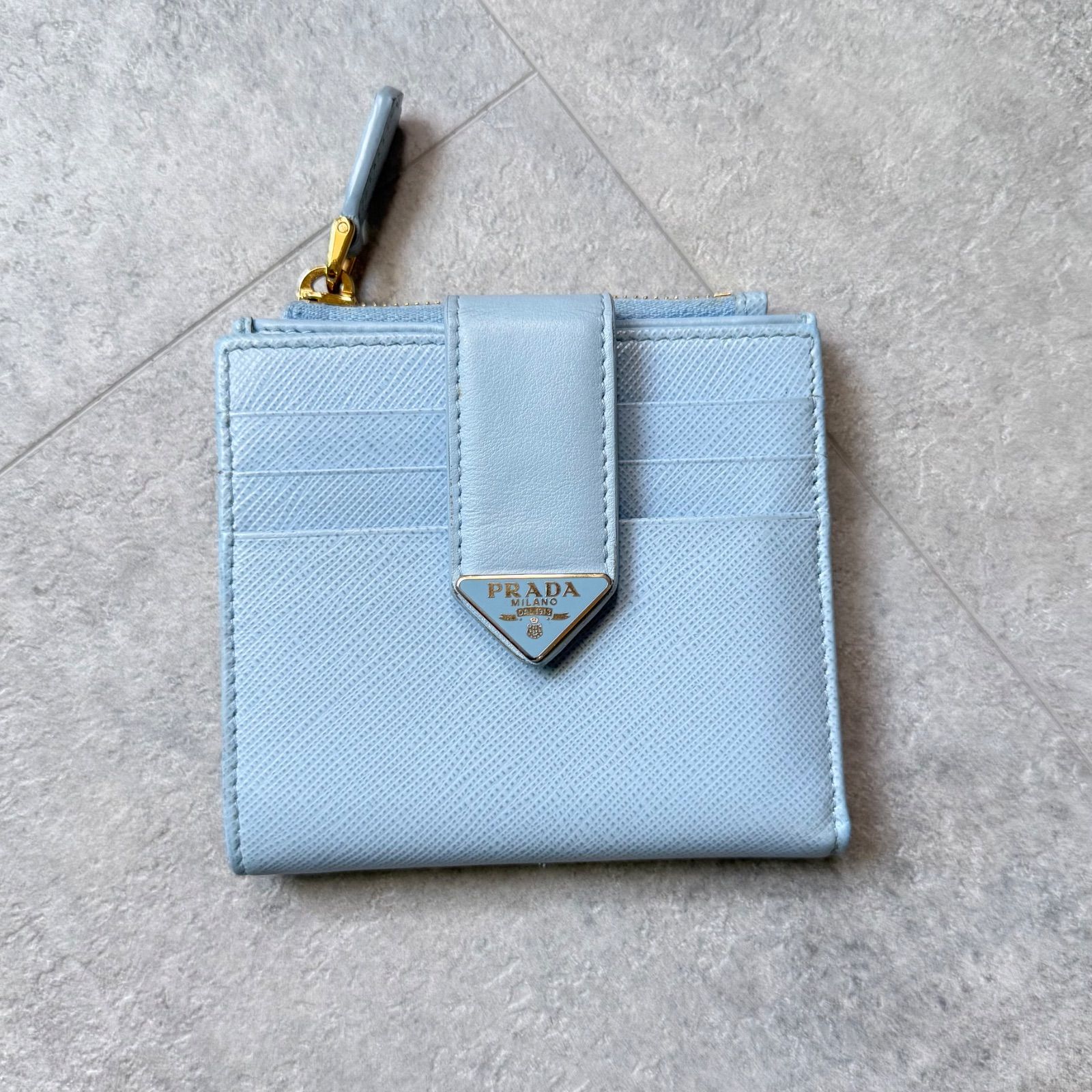 財布サフィアーノレザー prada ミニ 財布 二つ折り プラダ
