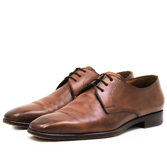 【SALE】Santoni サントーニ レザーシューズ サイズ 7h メンズ プレーントゥ ダービー 外羽根式 シューズ 革靴 ブラウン 茶色 イタリア製 6400 02 22,275円