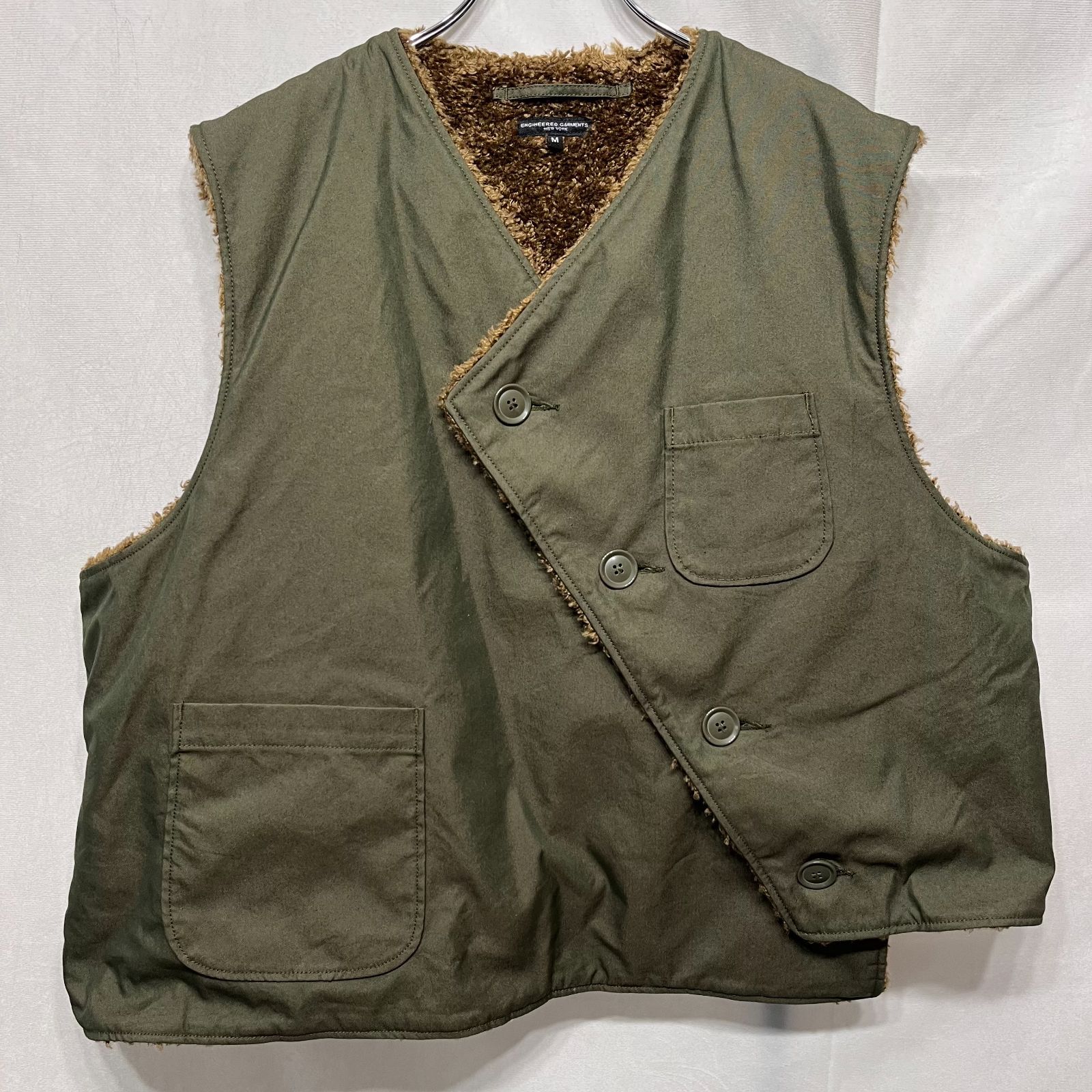 Engineered Garments エンジニアードガーメンツ ● 24FW Weather Over Vest CP Weather Poplin Olive インナーボアアシンメトリーオーバーベスト