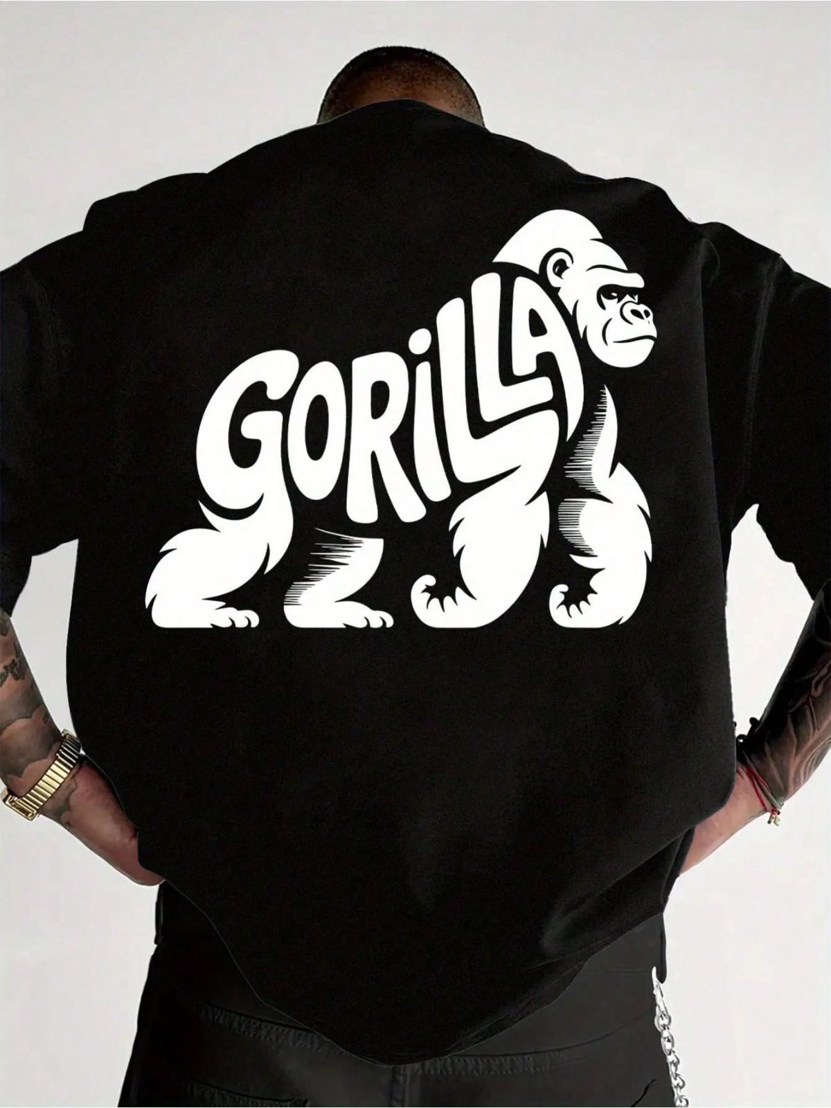 メンズ GORILLAロゴ ブラック ストリートTシャツ 新品 送料込 男女兼用 