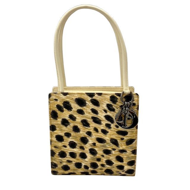 Christian Dior クリスチャンディオール ハンドバッグ レオパード キャンバス レディース