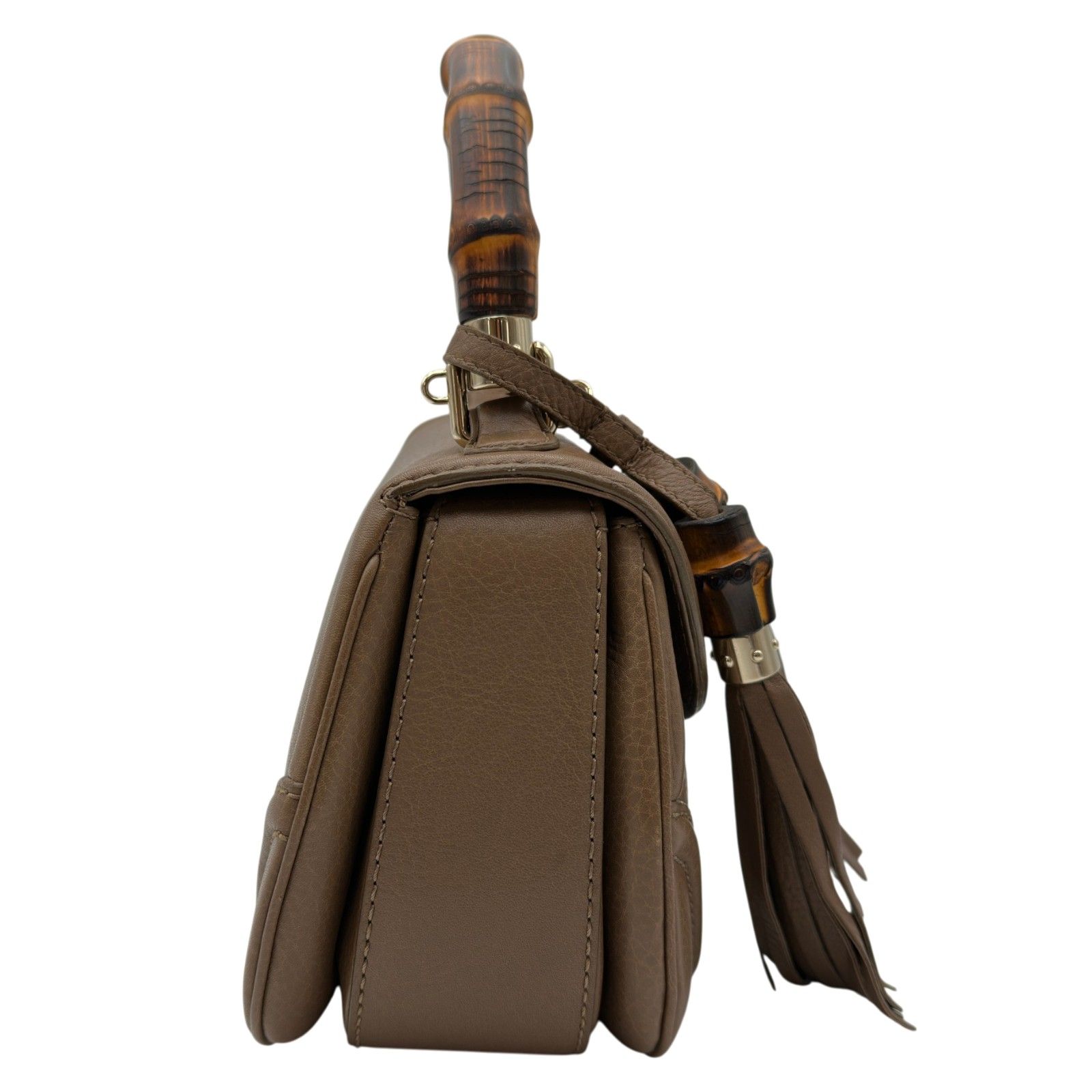 グッチ GUCCI ニューバンブーハンドバッグ 254884 ブラウン レザー