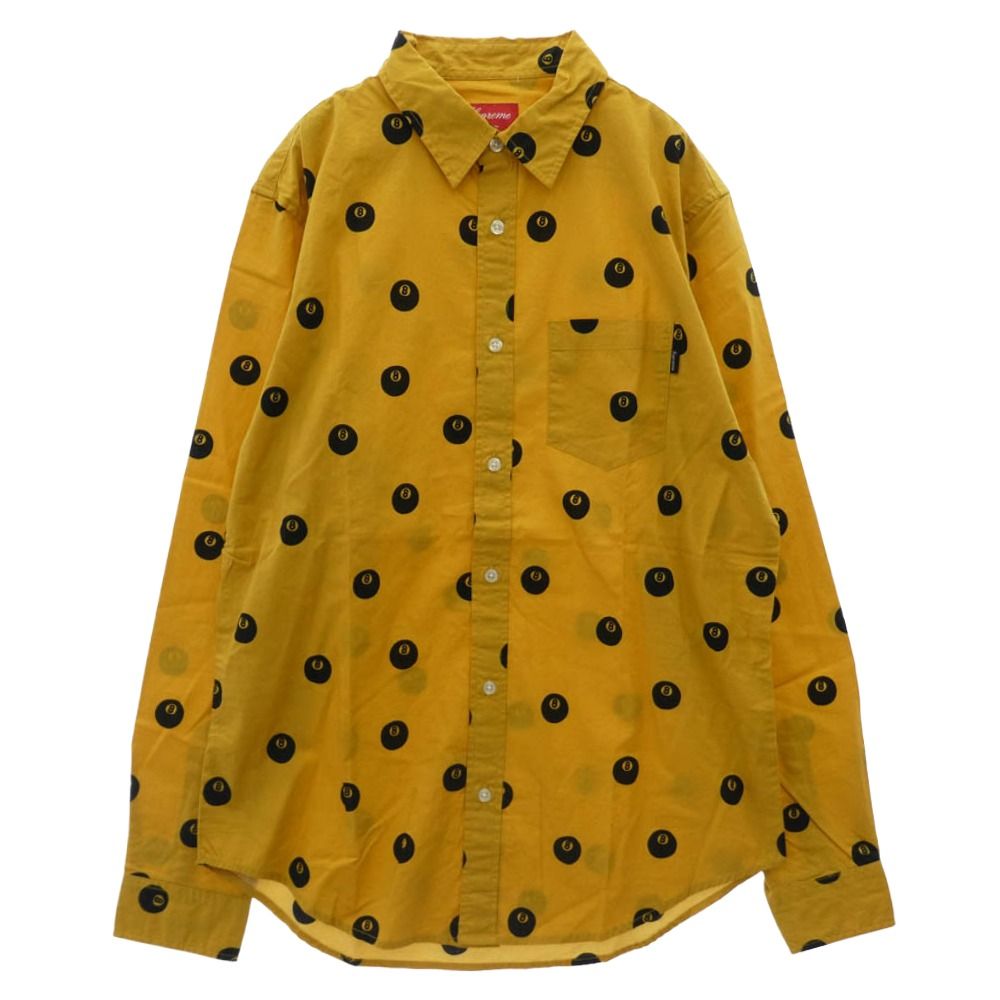 Supreme シュプリーム 12AW 8-Ball Shirt エイトボール 総柄 ボタンダウン 長袖 シャツ イエロー系 M【中古】 9,050円