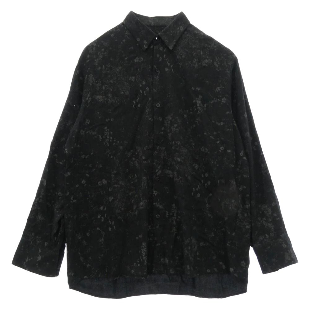 LAD MUSICIAN ラッドミュージシャン 2125-163 SMALL FLOUR BIG SHIRT スモール フラワー ビッグ シャツ ブラック系 44【中古】