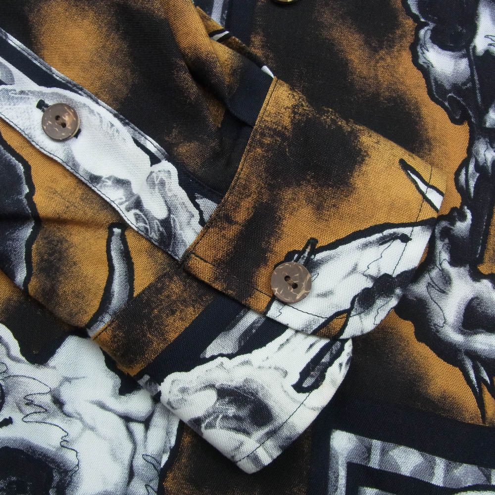 WACKO MARIA ワコマリア 21AW 56TS-WM-HI04 × 56 TATTOO STUDIO タトゥースタジオ HAWAIIAN SHIRT L/S ハワイアン 長袖 シャツ アロハシャツ ブラック系 M【中古】