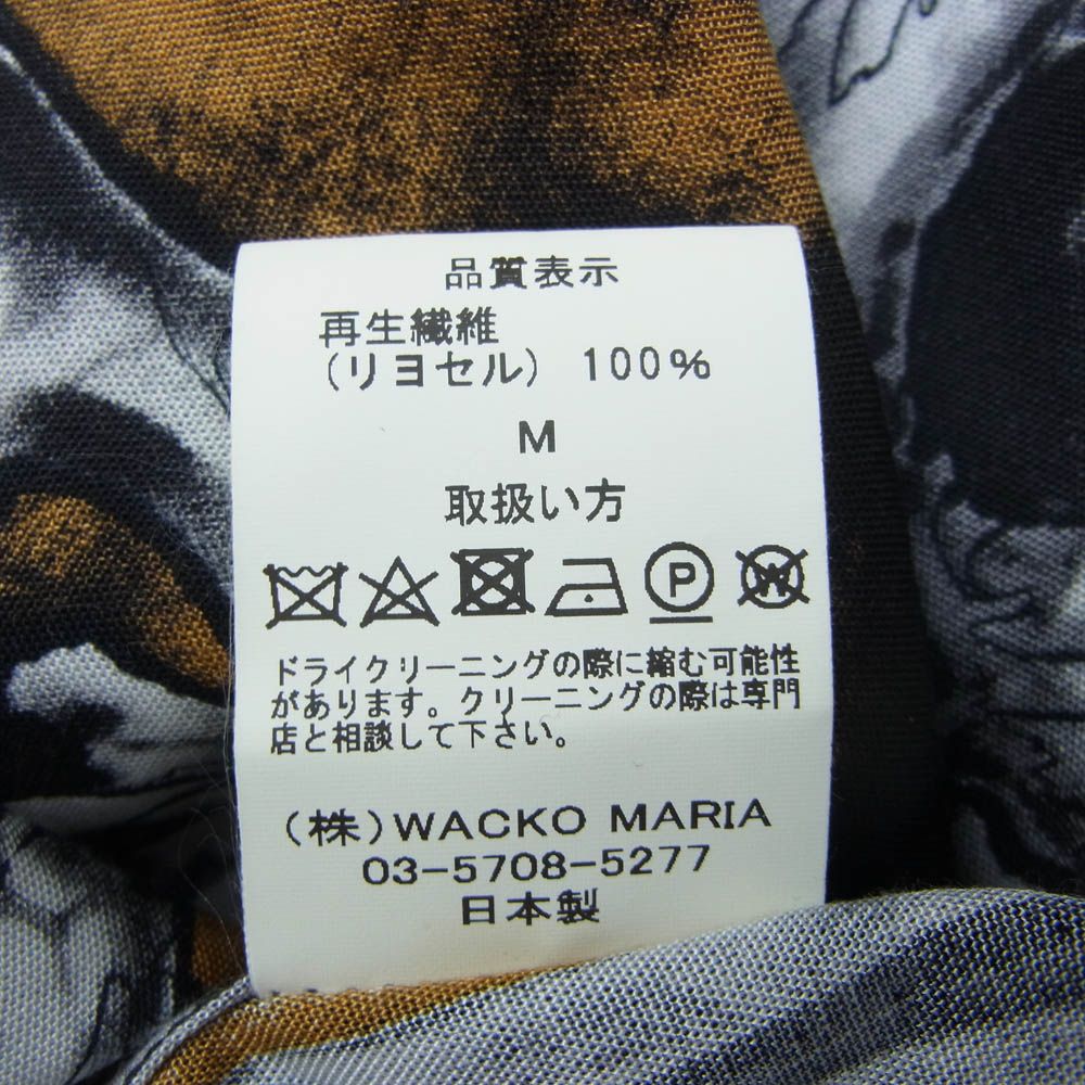 WACKO MARIA ワコマリア 21AW 56TS-WM-HI04 × 56 TATTOO STUDIO タトゥースタジオ HAWAIIAN SHIRT L/S ハワイアン 長袖 シャツ アロハシャツ ブラック系 M【中古】