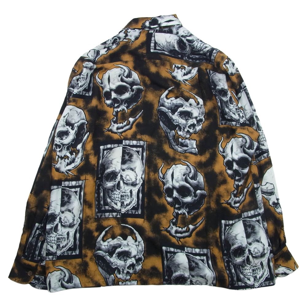 WACKO MARIA ワコマリア 21AW 56TS-WM-HI04 × 56 TATTOO STUDIO タトゥースタジオ HAWAIIAN SHIRT L/S ハワイアン 長袖 シャツ アロハシャツ ブラック系 M【中古】