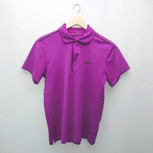 ◇ NIKE GOLF スポーツ ウエア 通気性 ゴルフ シンプル 半袖 ポロシャツ サイズM ピンクパープル レディース E 【1309040017696】