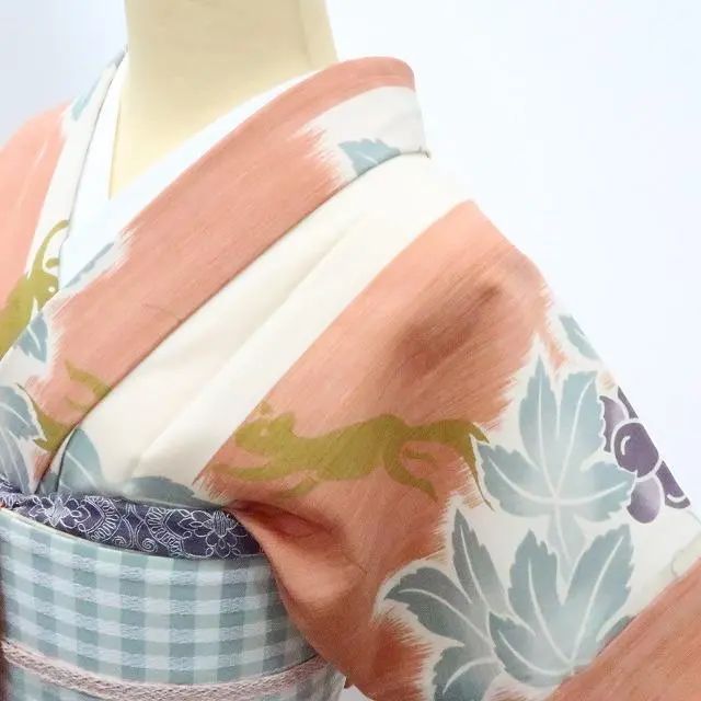 百華 Y2634◇美品 洗える夏着物 誂えポリエステル 薄物 トールサイズ