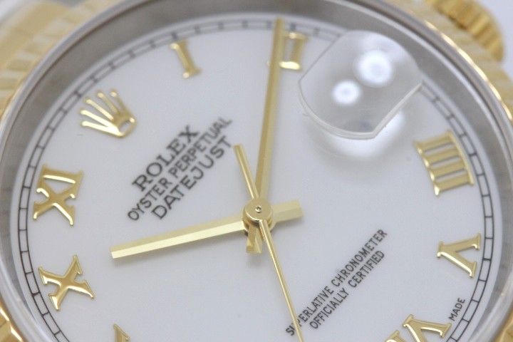ROLEX ロレックス デイトジャスト36 16233 腕時計 ウォッチ YG イエローゴールド SS ステンレススチール 自動巻き U番 ホワイトローマ文字盤 メンズ【中古】460