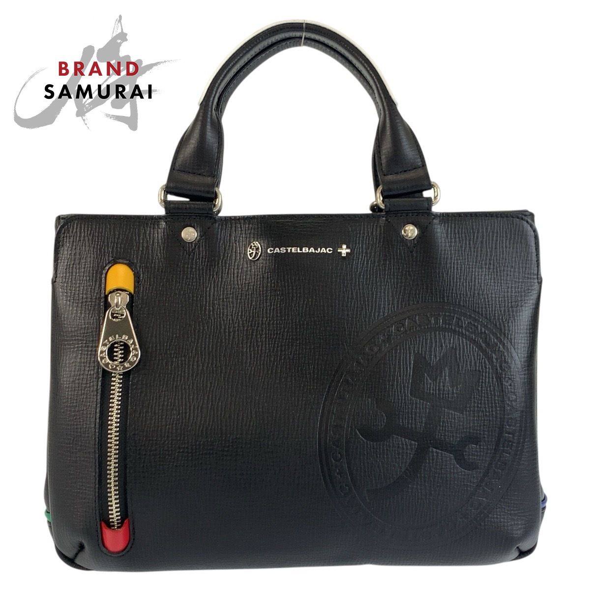 美品 JC de CASTELBAJAC カステルバジャック ドライビングトート ブラック 黒 シルバー金具 トートバッグ ハンドバッグ メンズ 602287【中古】