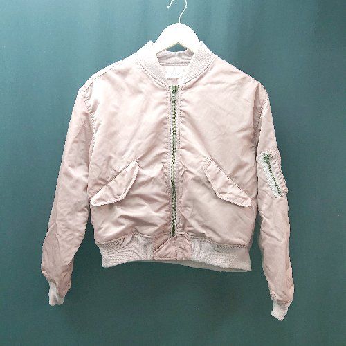 ◇ MOUSSY オーバーサイズ カジュアル シンプル おしゃれ 長袖 MA-1 サイズ1 ピンク レディース E 【1309040034204】
